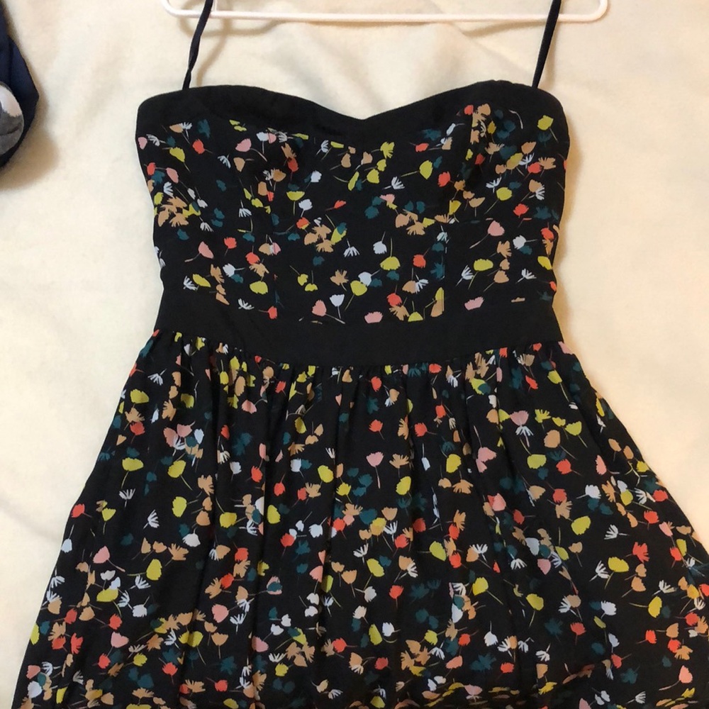 EUC kimchi blue black & floral dress semi open bk